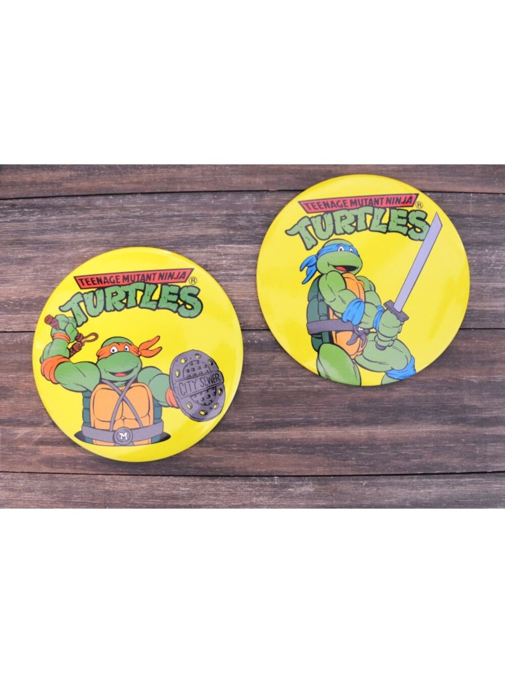 1990 Teenage Mutant Turtles Pin Lot Mirage Studios TMNT Michelangelo Leonardo 6"